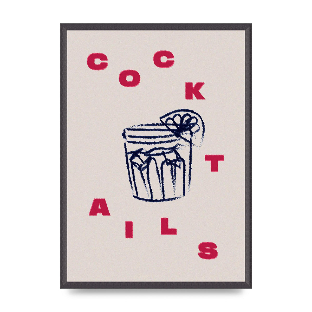 Cocktails" Wall Art - A2 framed