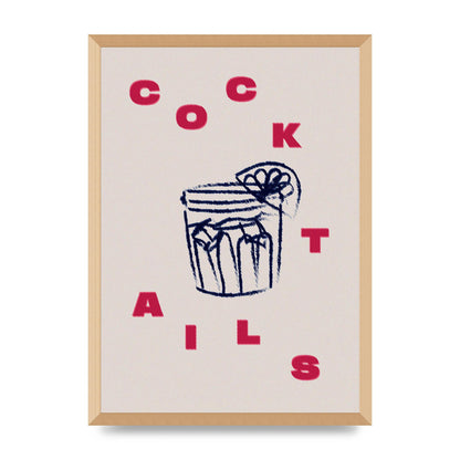 Cocktails" Wall Art - A2 framed