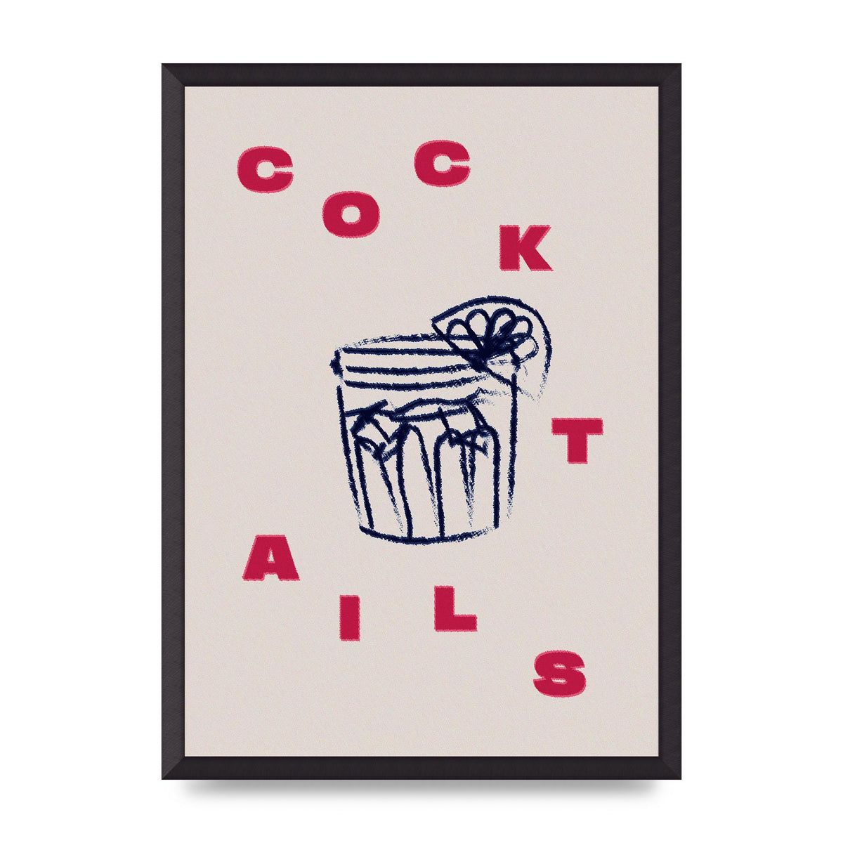 Cocktails" Wall Art - A2 framed