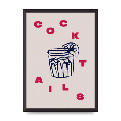 Cocktails" Wall Art - A2 framed