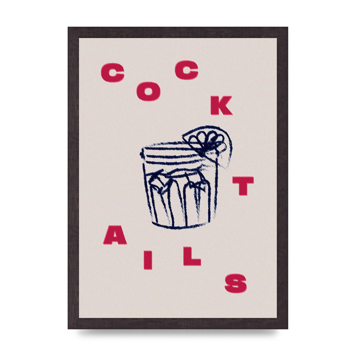 Cocktails" Wall Art - A3 framed