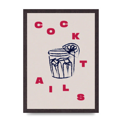 Cocktails" Wall Art - A3 framed