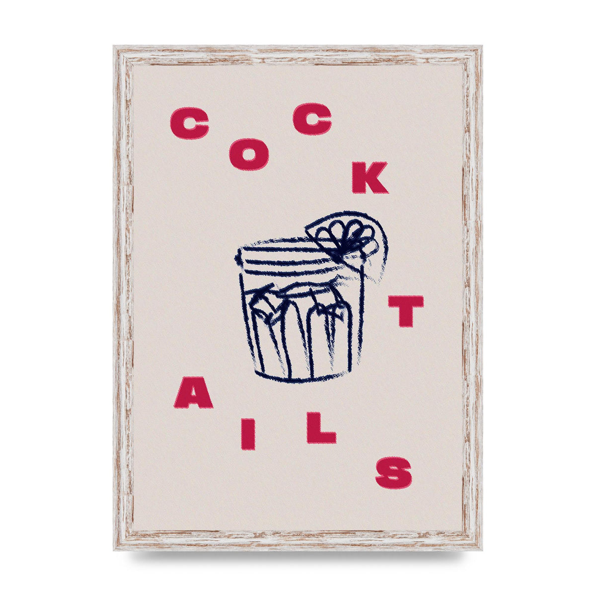 Cocktails" Wall Art - A3 framed