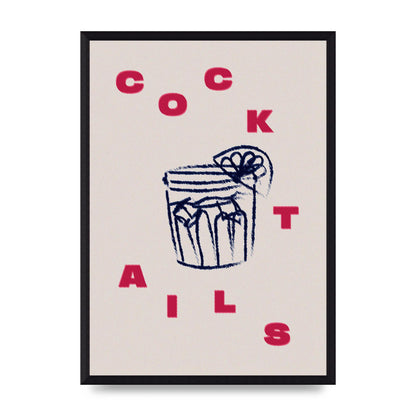 Cocktails" Wall Art - A3 framed