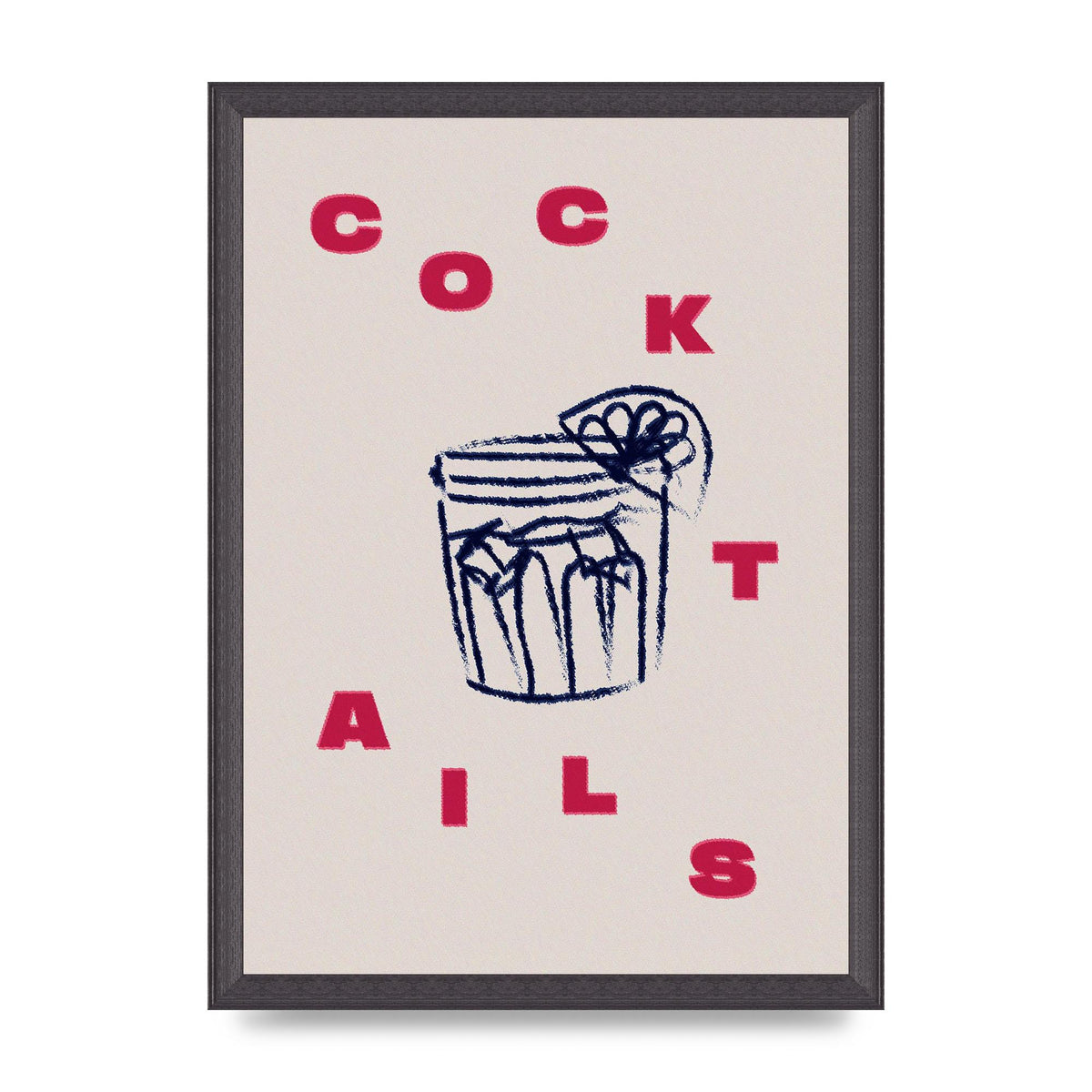 Cocktails" Wall Art - A3 framed