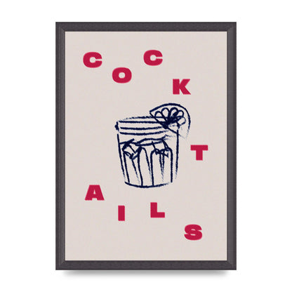 Cocktails" Wall Art - A3 framed