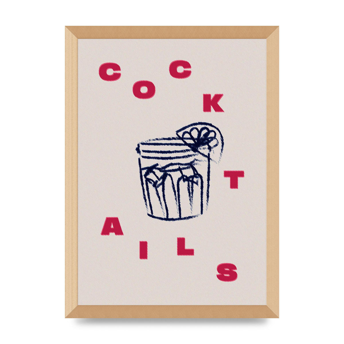 Cocktails" Wall Art - A3 framed