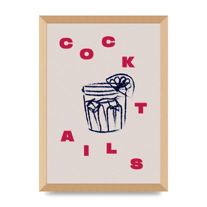 Cocktails" Wall Art - A3 framed