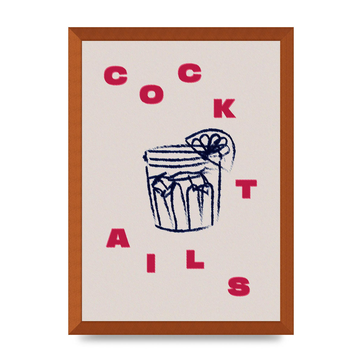 Cocktails" Wall Art - A3 framed