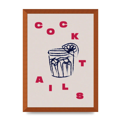 Cocktails" Wall Art - A3 framed