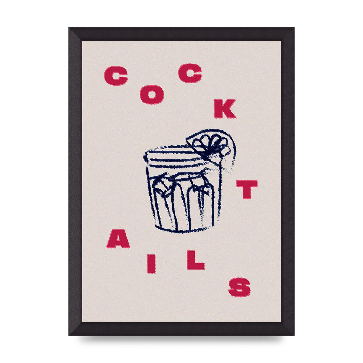 Cocktails" Wall Art - A3 framed