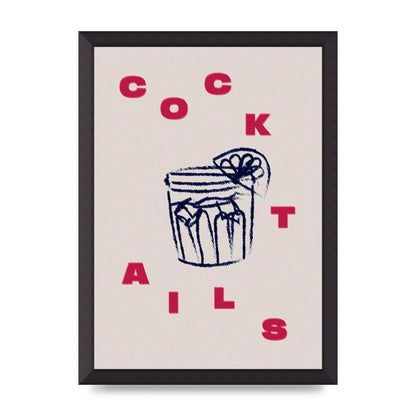Cocktails" Wall Art - A3 framed