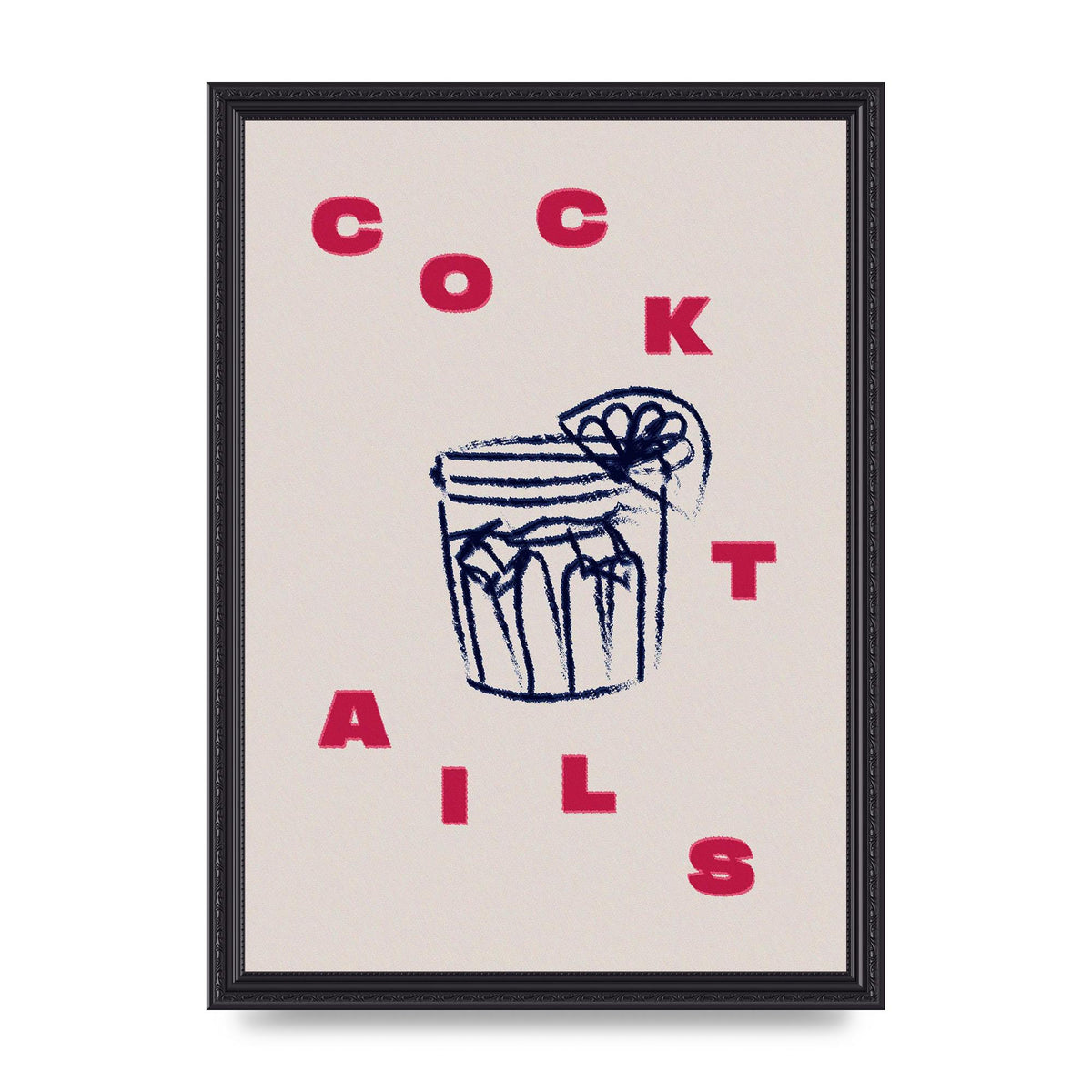 Cocktails" Wall Art - A3 framed
