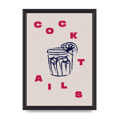 Cocktails" Wall Art - A3 framed