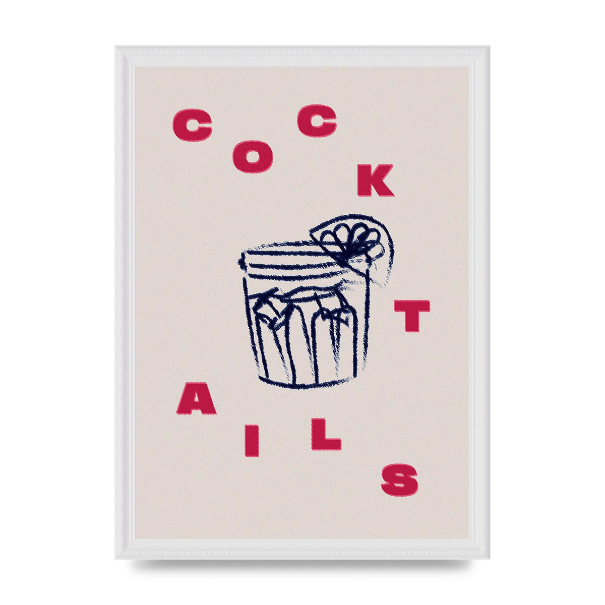 Cocktails" Wall Art - A3 framed