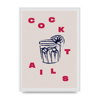 Cocktails" Wall Art - A3 framed