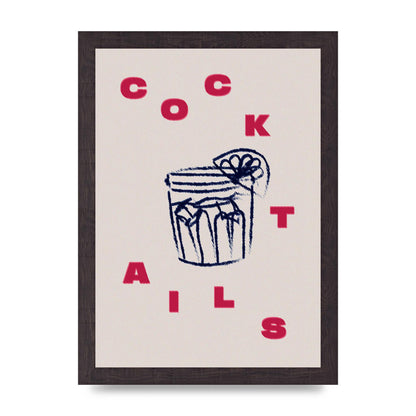 Cocktails" Wall Art - A4 framed