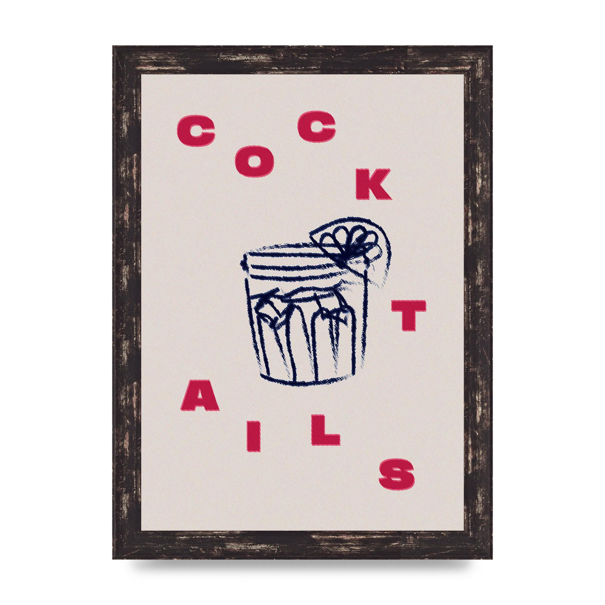 Cocktails" Wall Art - A4 framed