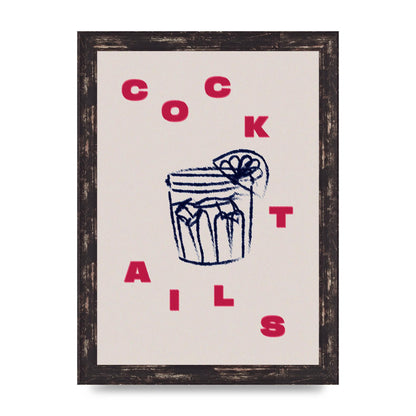 Cocktails" Wall Art - A4 framed