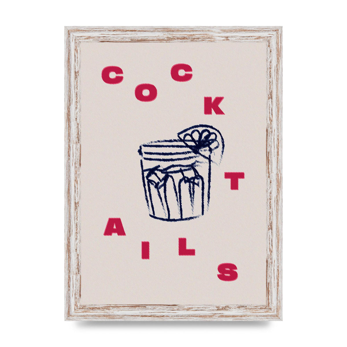 Cocktails" Wall Art - A4 framed