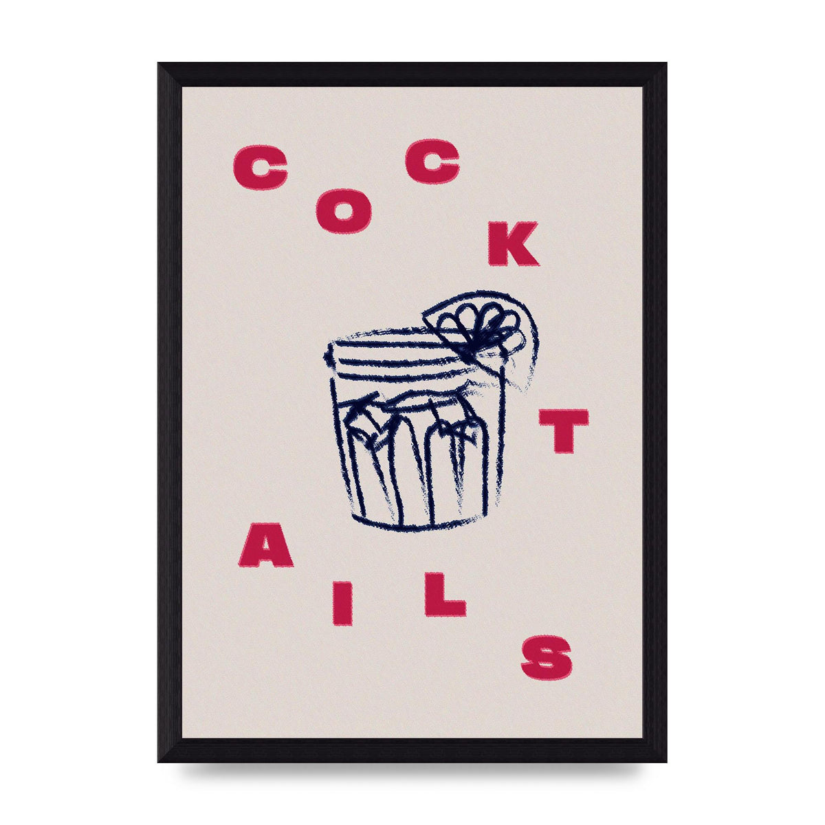 Cocktails" Wall Art - A4 framed