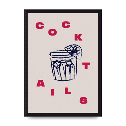 Cocktails" Wall Art - A4 framed