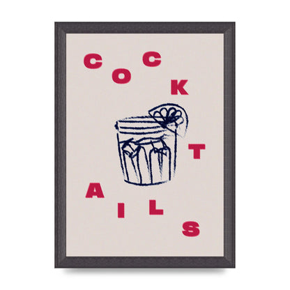 Cocktails" Wall Art - A4 framed
