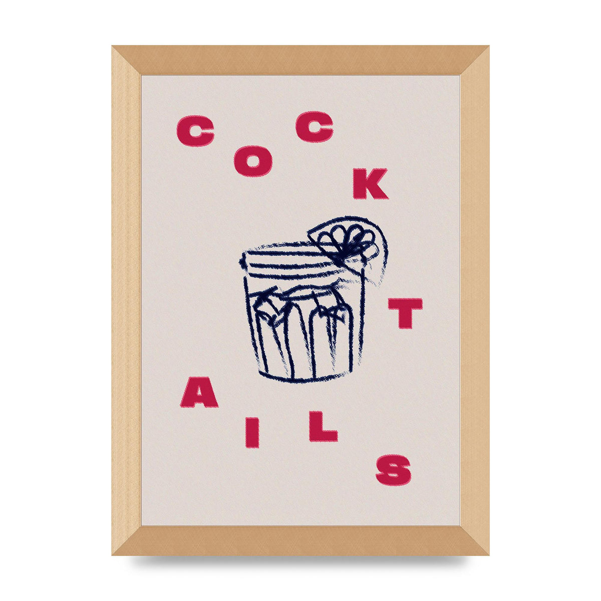 Cocktails" Wall Art - A4 framed