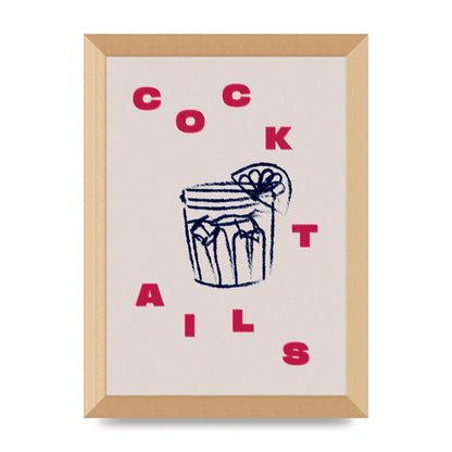 Cocktails" Wall Art - A4 framed