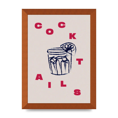 Cocktails" Wall Art - A4 framed