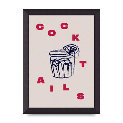 Cocktails" Wall Art - A4 framed
