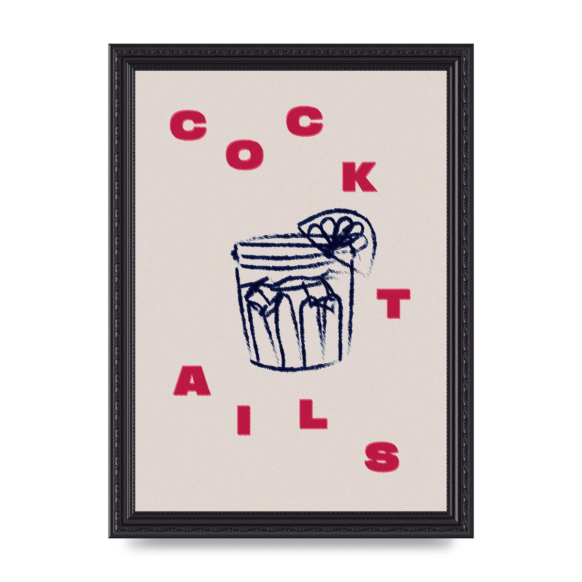 Cocktails" Wall Art - A4 framed