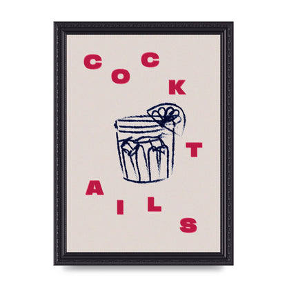 Cocktails" Wall Art - A4 framed