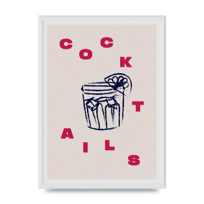 Cocktails" Wall Art - A4 framed