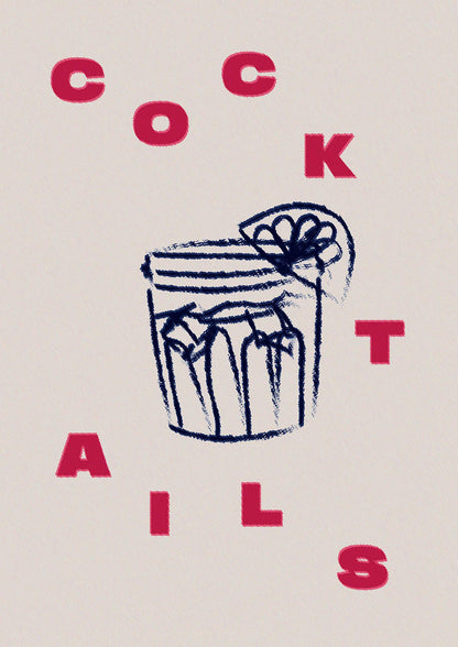 Cocktails" Wall Art - detail