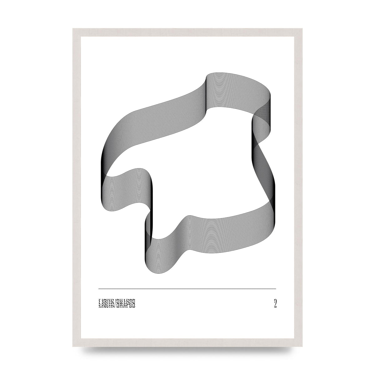 Liquid Shapes Two Printed Poster - A2 framed