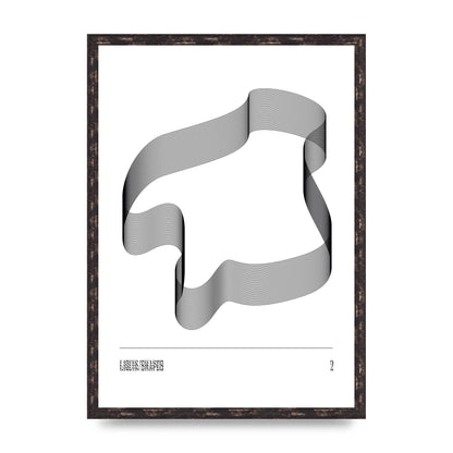 Liquid Shapes Two Printed Poster - A2 framed