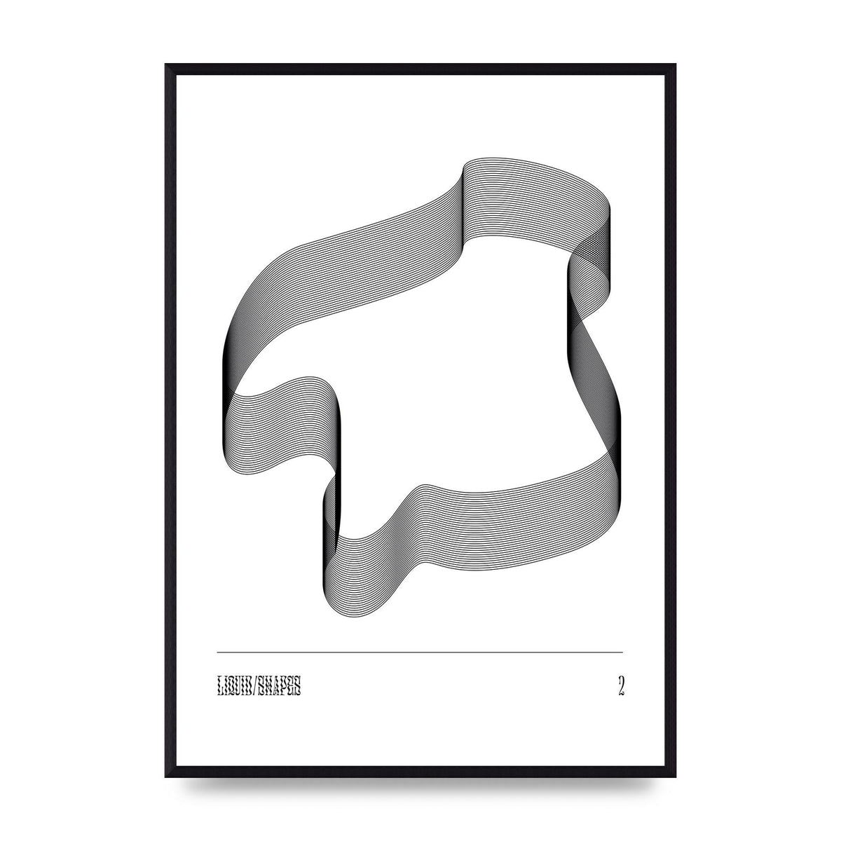 Liquid Shapes Two Printed Poster - A2 framed