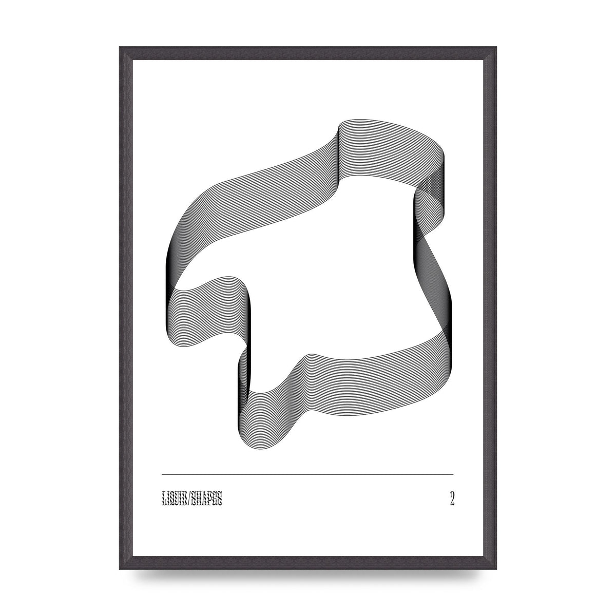 Liquid Shapes Two Printed Poster - A2 framed