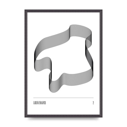 Liquid Shapes Two Printed Poster - A2 framed