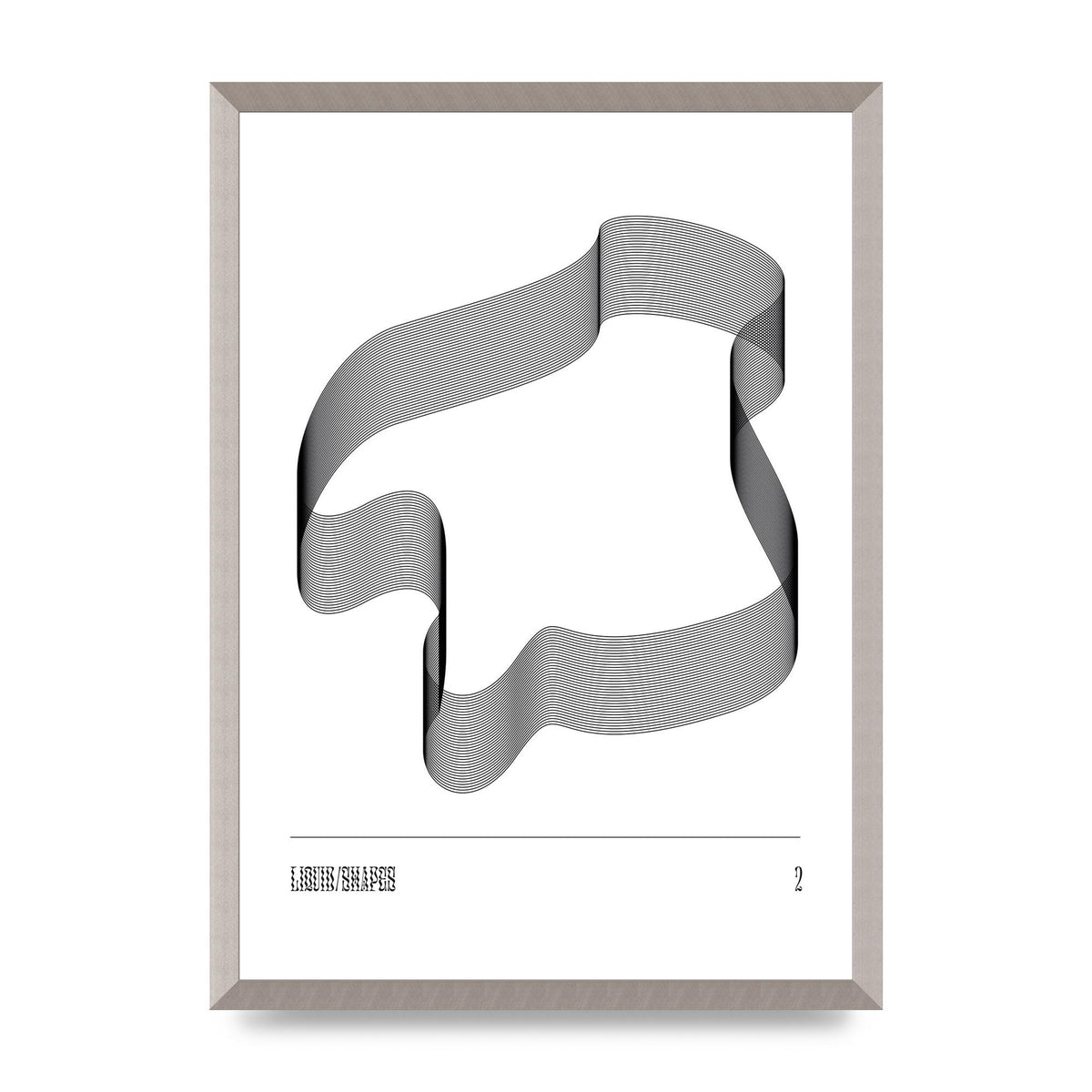 Liquid Shapes Two Printed Poster - A2 framed