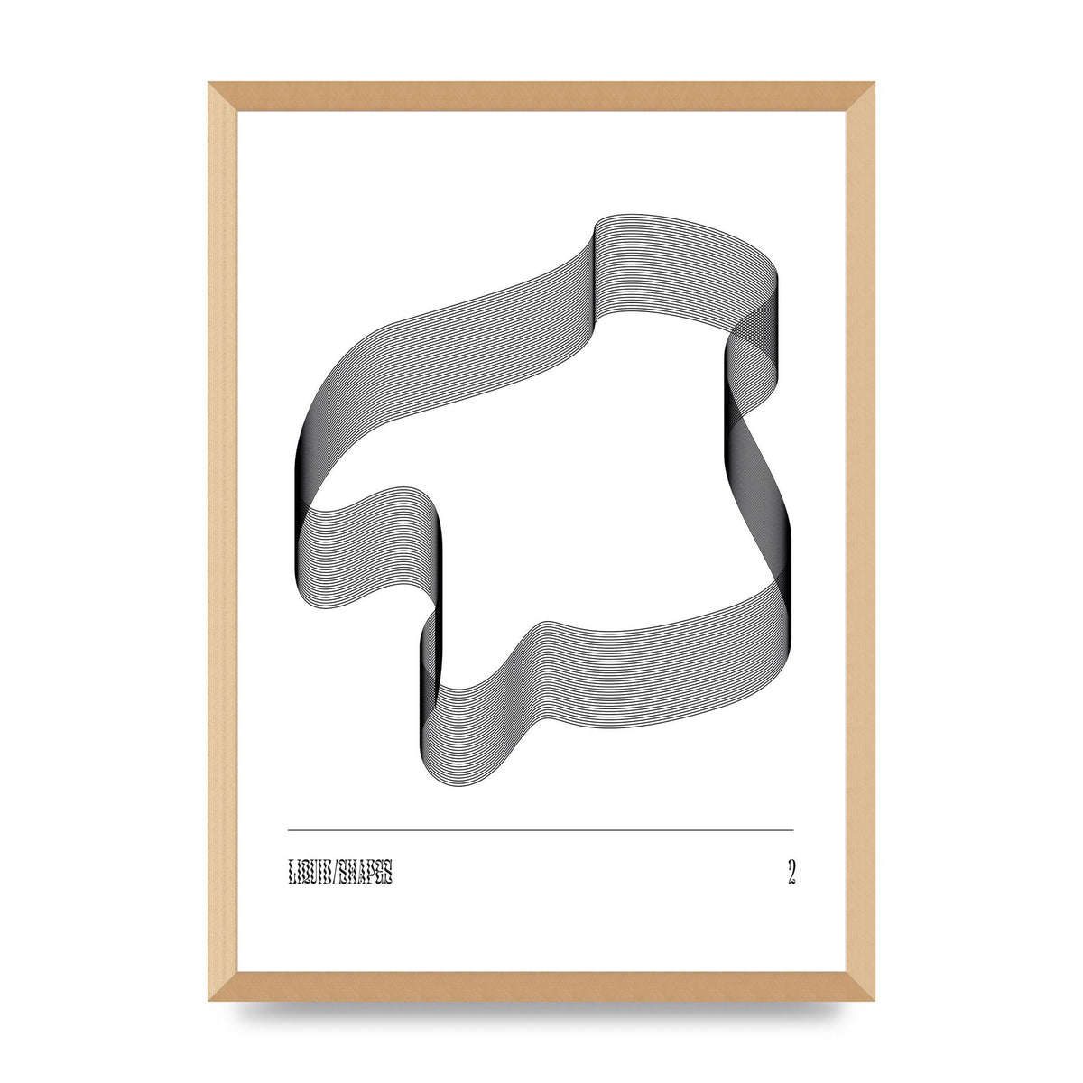 Liquid Shapes Two Printed Poster - A2 framed