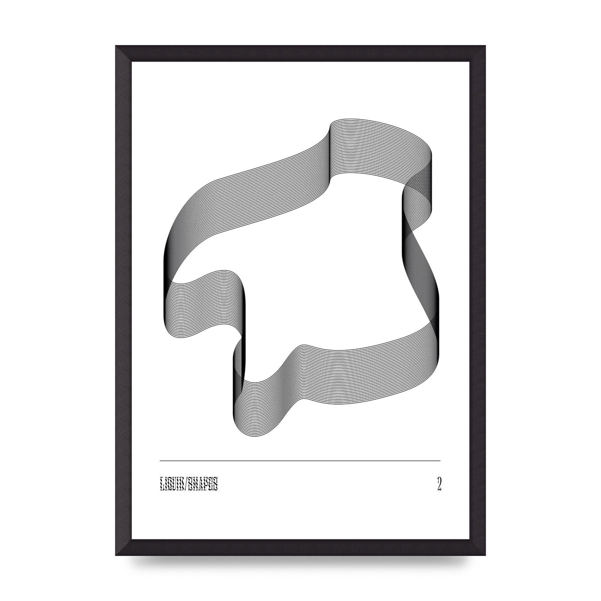 Liquid Shapes Two Printed Poster - A2 framed