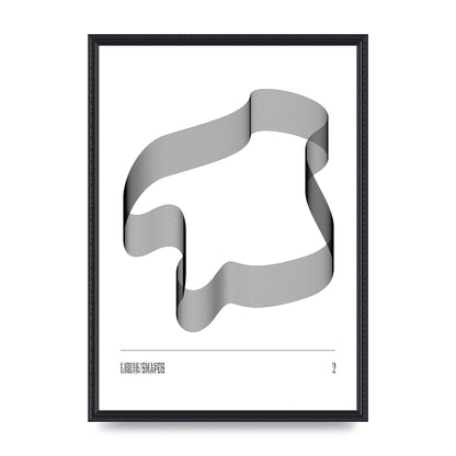 Liquid Shapes Two Printed Poster - A2 framed
