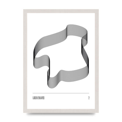 Liquid Shapes Two Printed Poster - A3 framed