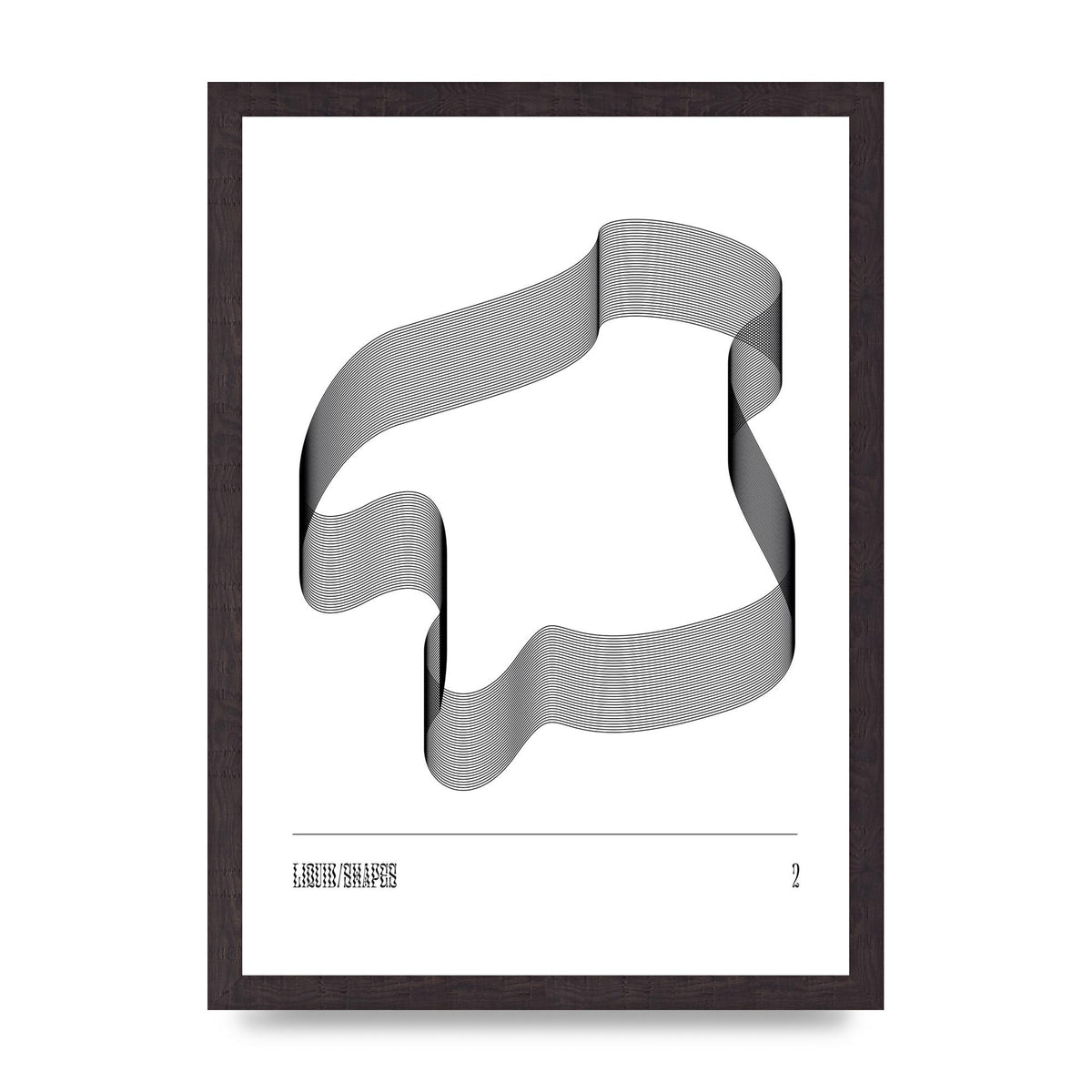 Liquid Shapes Two Printed Poster - A3 framed