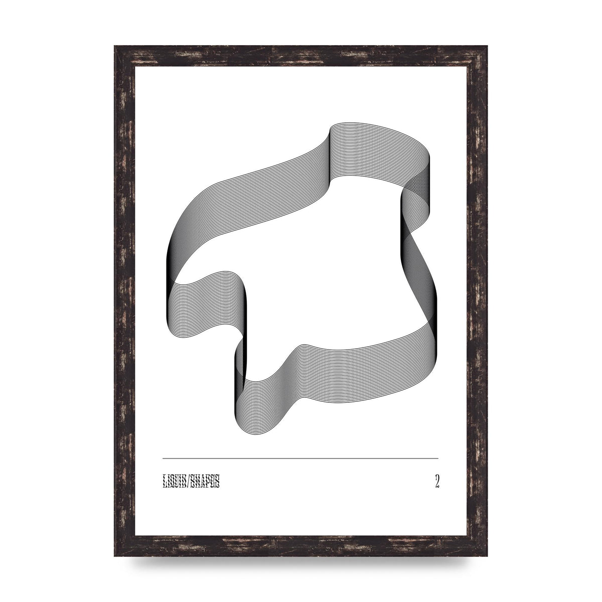 Liquid Shapes Two Printed Poster - A3 framed