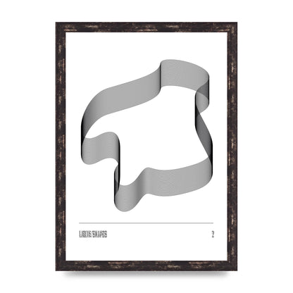 Liquid Shapes Two Printed Poster - A3 framed
