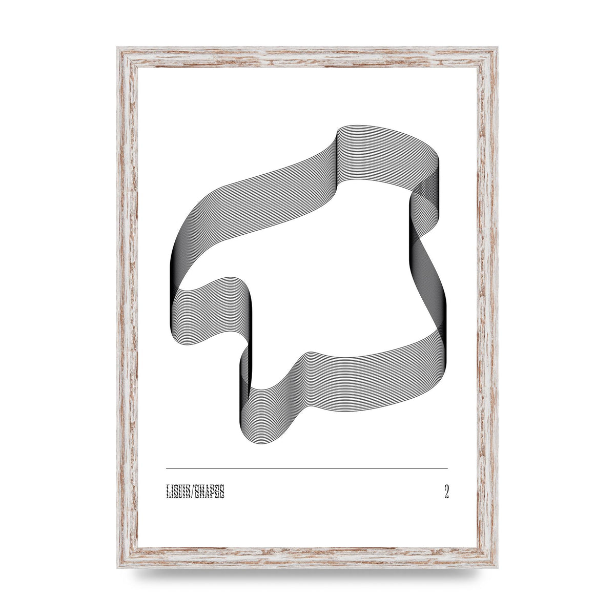 Liquid Shapes Two Printed Poster - A3 framed