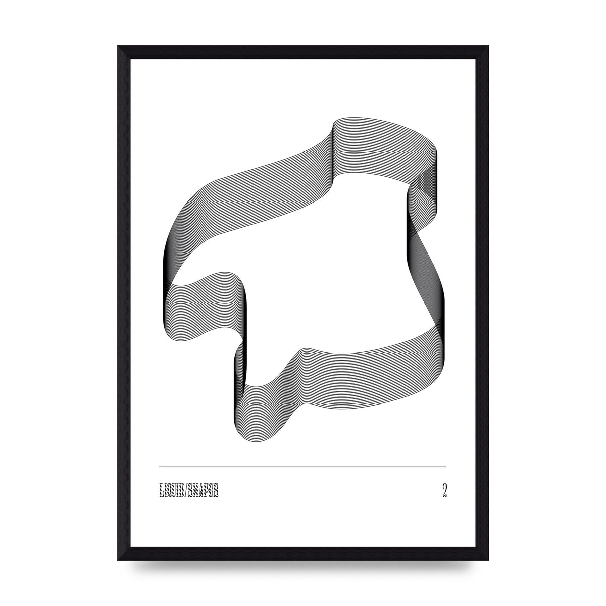Liquid Shapes Two Printed Poster - A3 framed